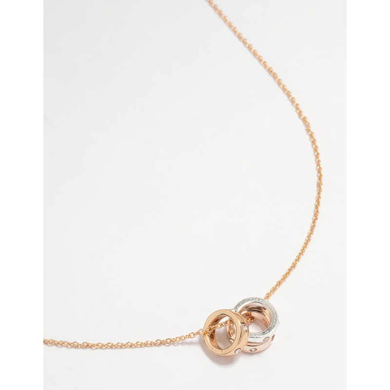 Mixed Metal Diamante Rondell Necklace