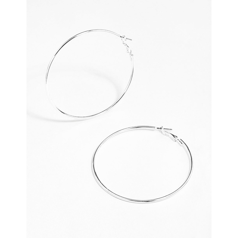 Silver Classic Medium Hoop Earrings