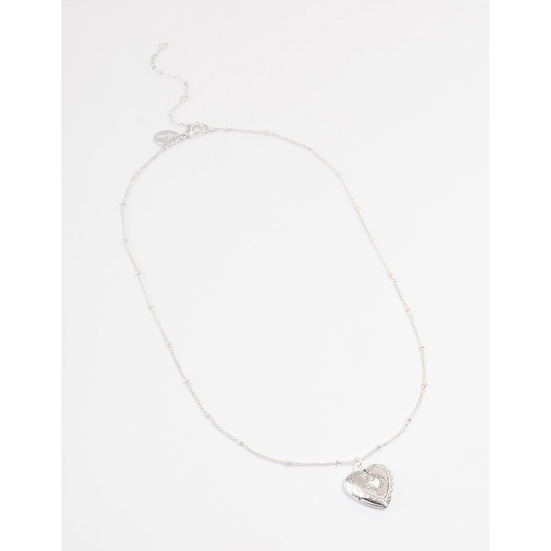 Silver Heart Locket Necklace