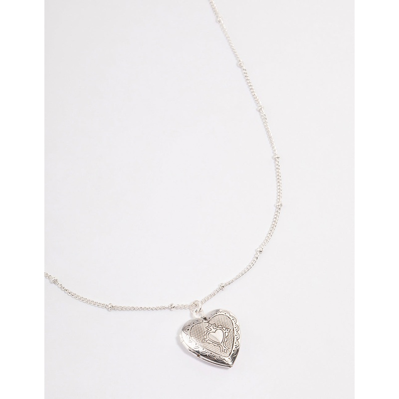 Silver Heart Locket Necklace