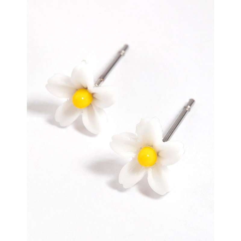 Yellow Mini Daisy Stud Earrings