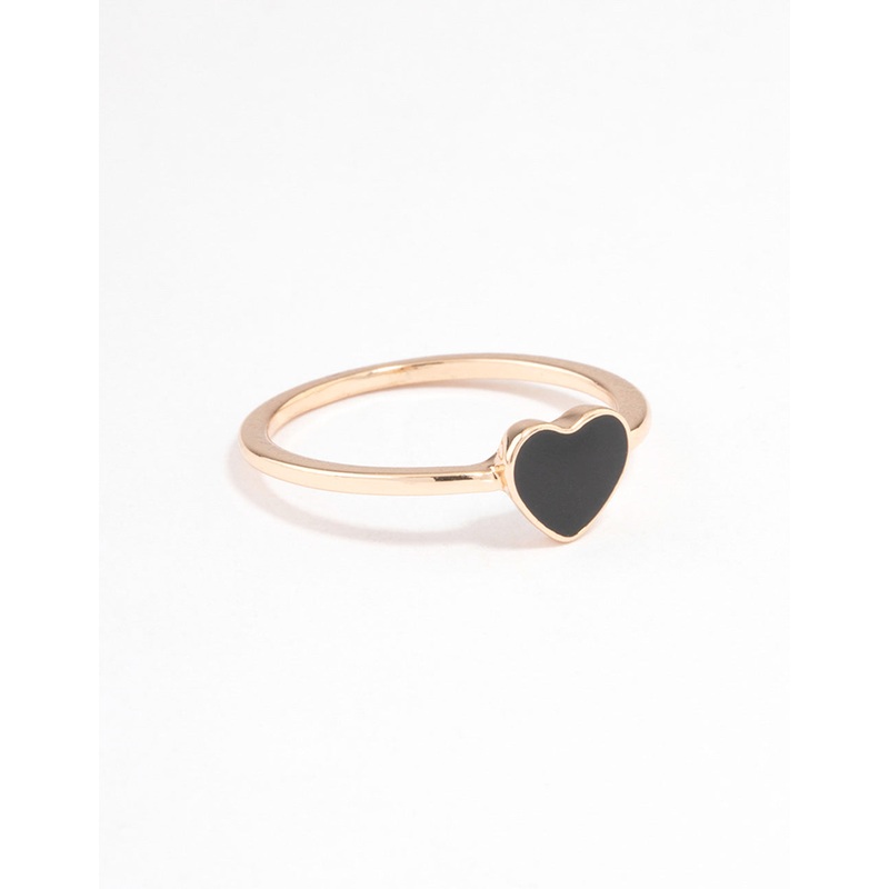 Gold Enamel Heart Ring|SM|ML