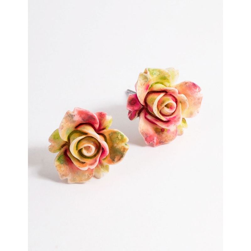 Large Rose Stud Earrings|Onesize