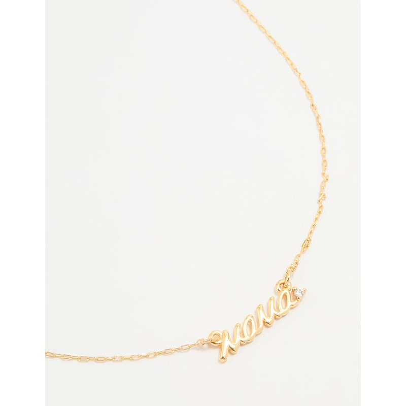 Gold Plated Mama Pendant Necklace