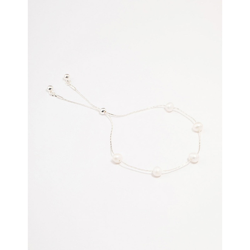 Silver Plated Freshwater Pearl Dotted Bracelet