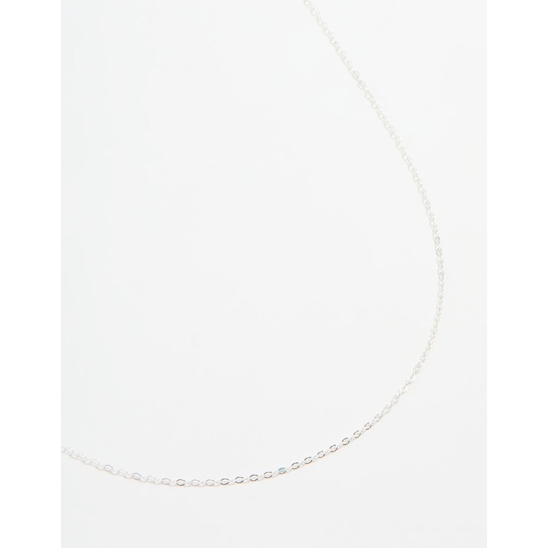 Sterling Silver Adjustable Plain Chain Necklace
