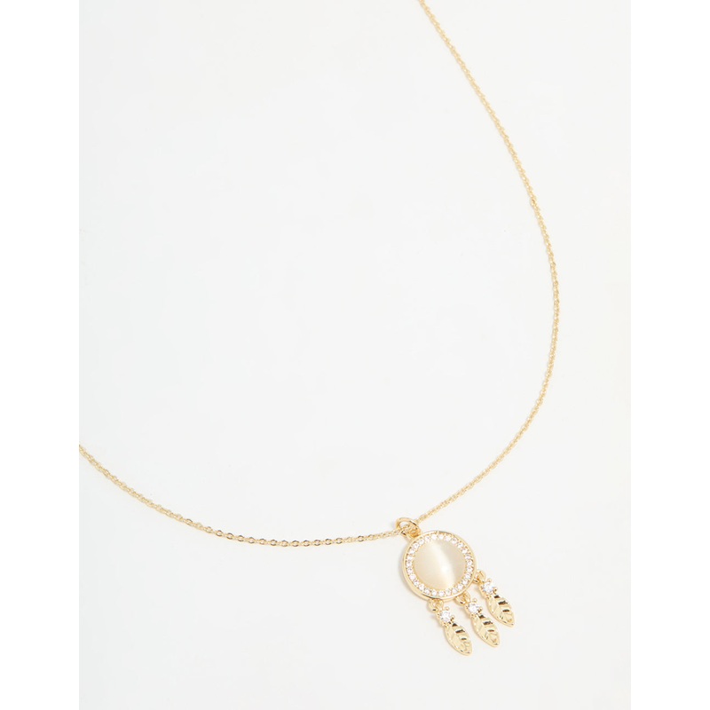 Gold Plated Dream Catcher Necklace