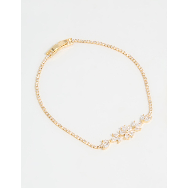 Gold Plated Flower Cupchain Bracelet