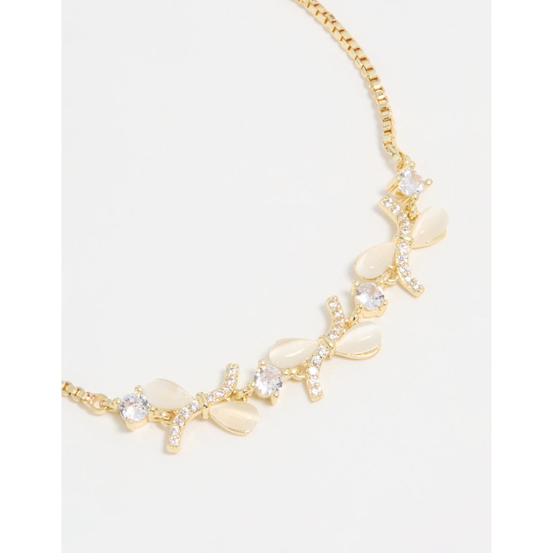 Gold Plated Single Triangle Bow Weave Toggle Bracelet