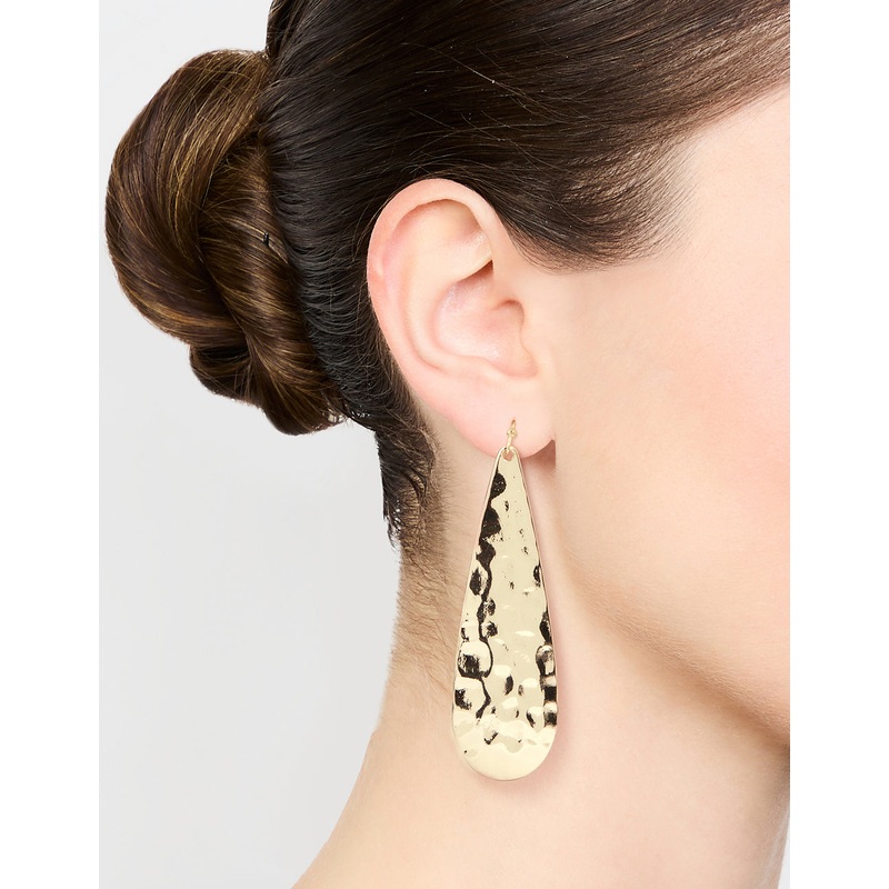 Gold Molten Teardrop Earrings