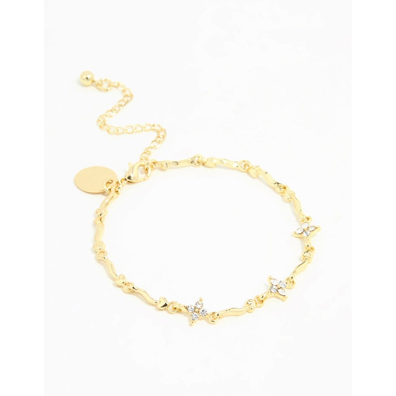 Gold Plated Winding Mini Flower Bracelet
