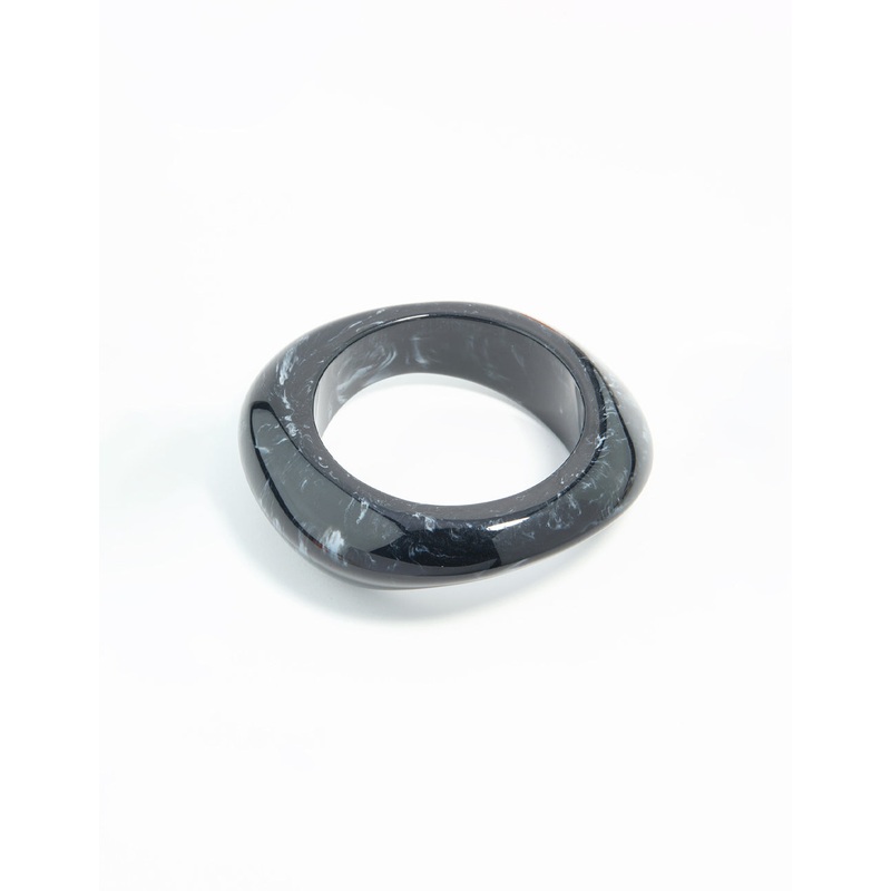 Dark Blue Acrylic Organic Bangle