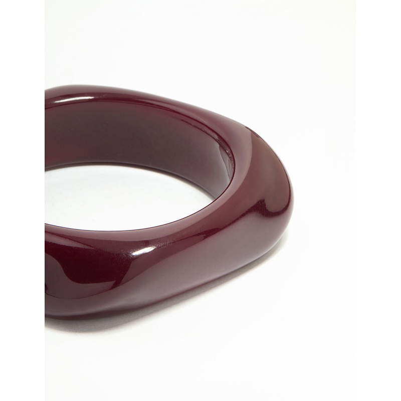 Dark Red Acrylic Square & Oval Bangle