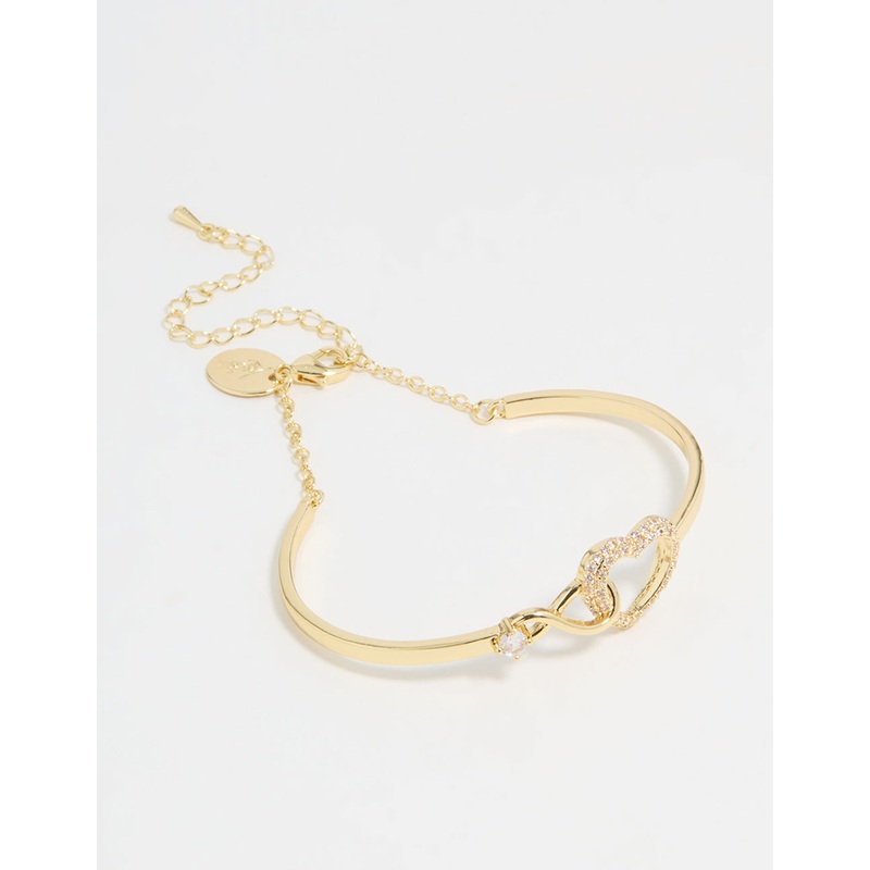 Gold Plated Infinity Heart Wrist Cuff
