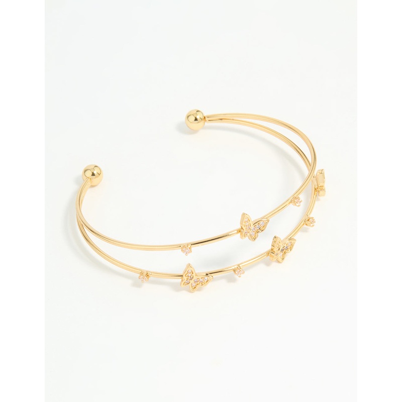 Gold Plated Mini Butterfly Wrist Cuff