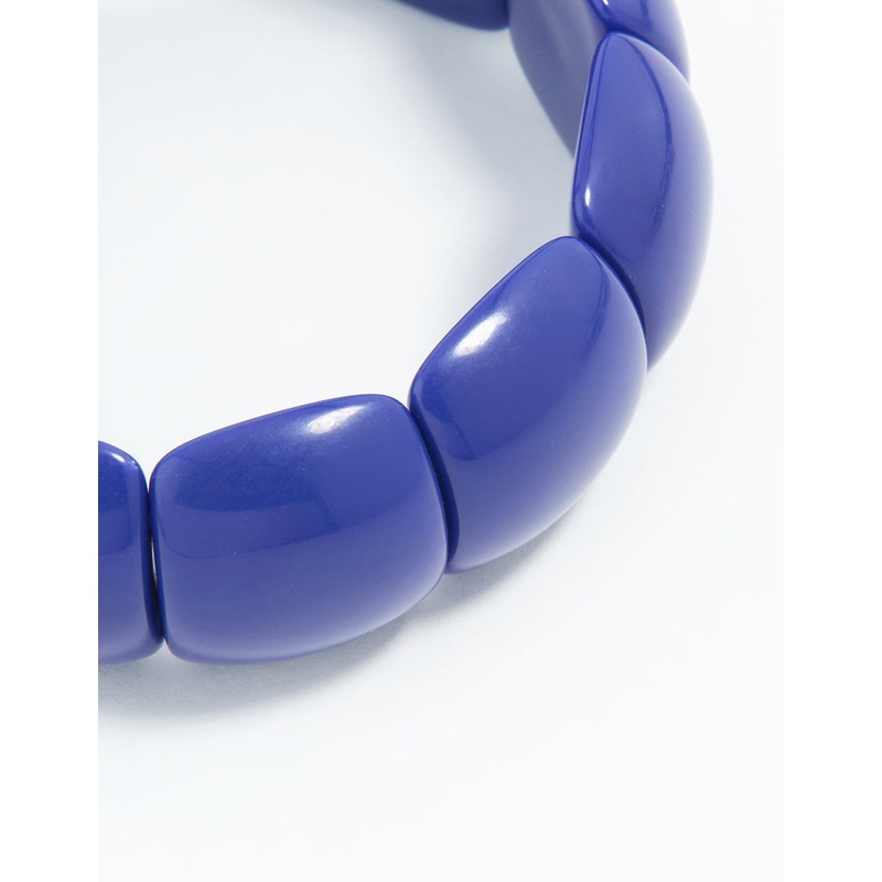 Blue Acrylic Thin Slater Stretch Bangle