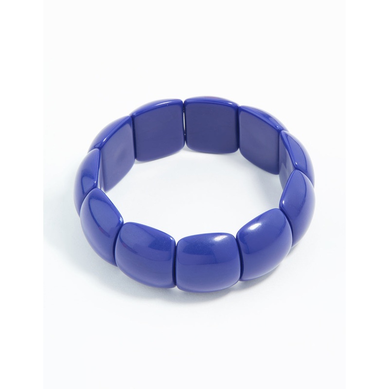 Blue Acrylic Thin Slater Stretch Bangle