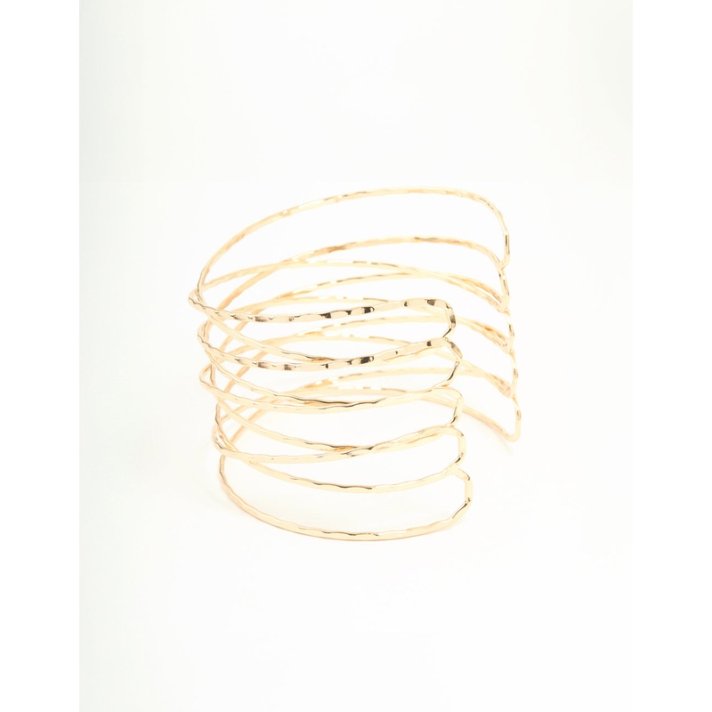 Gold Crisscross Arm Cuff