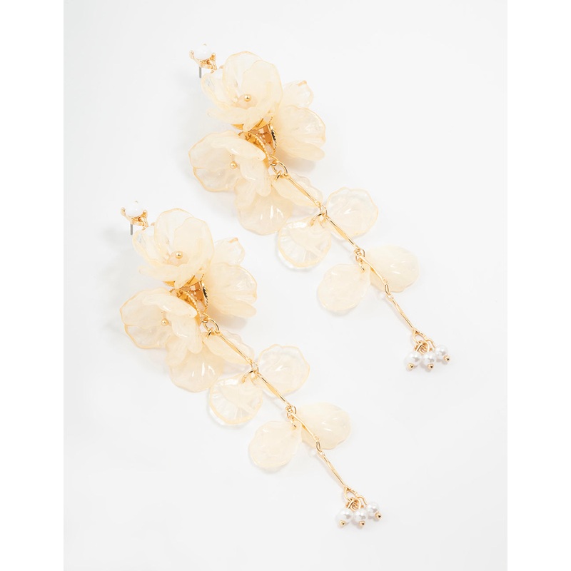 Acrylic Flower Large Drop Earrings