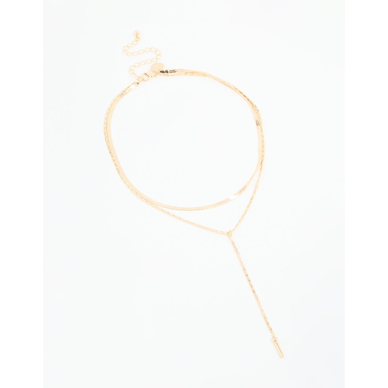 Gold Snake Chain Layered Y-Necklace