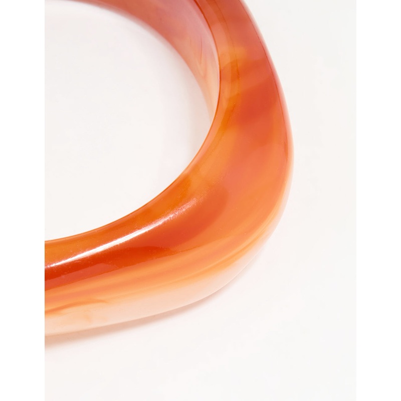 Orange Acrylic Square & Oval Bangle