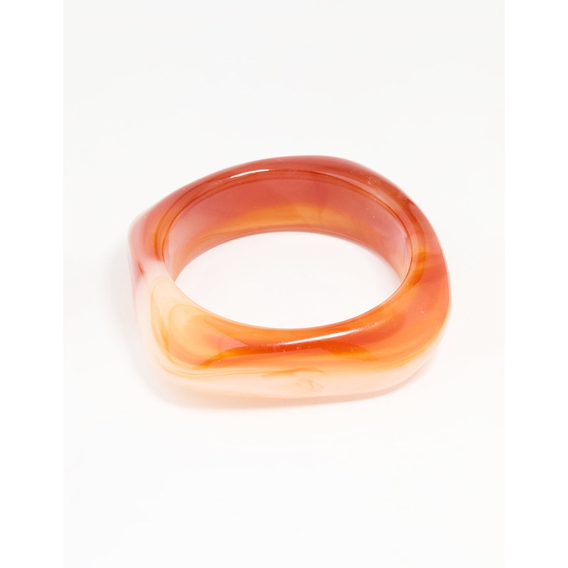 Orange Acrylic Square & Oval Bangle
