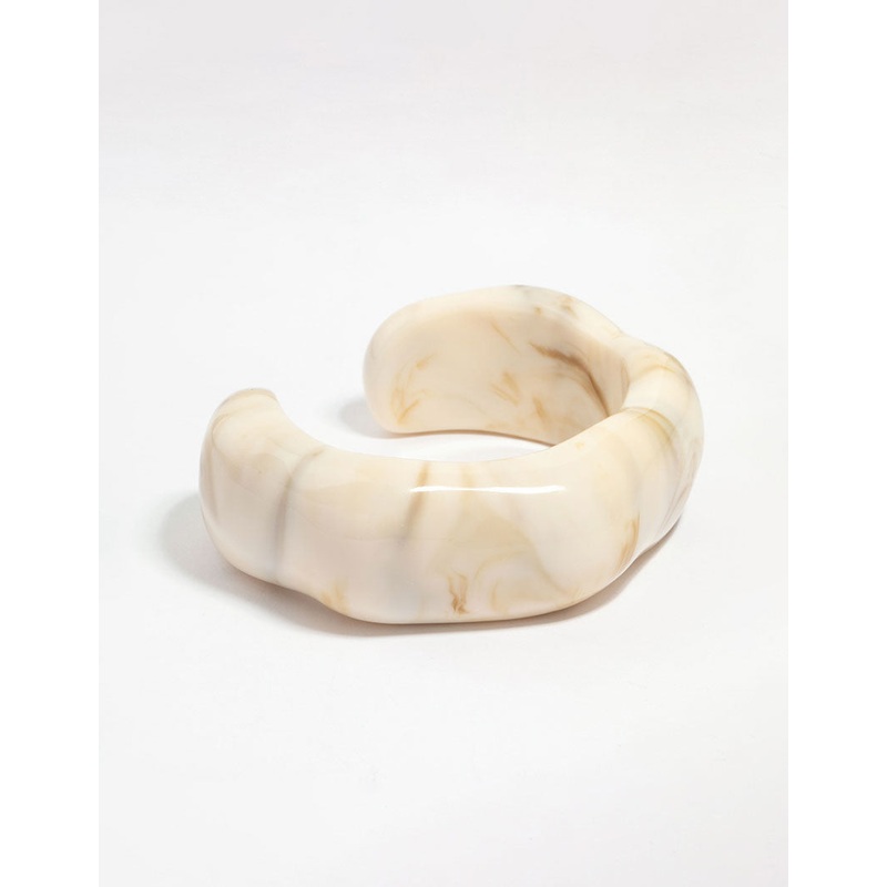 White Acrylic Marble Wrist Cuff