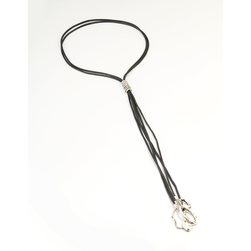 Antique Silver Cord Tassel Necklace