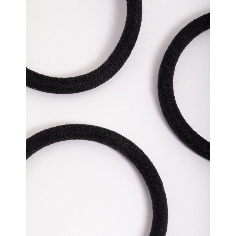 Black Fabric Classic Hair Tie Pack