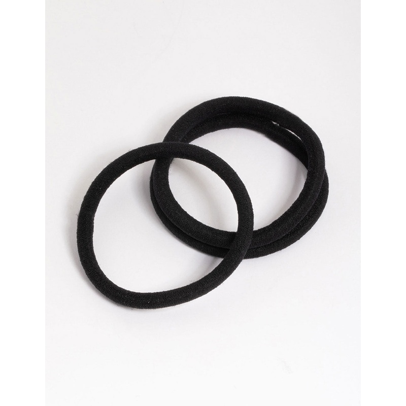 Black Fabric Classic Hair Tie Pack