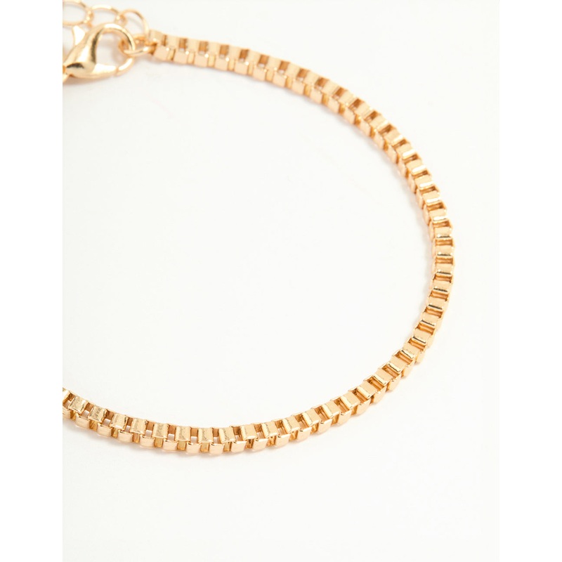 Gold Smooth & Chain Bracelets 4-Pack