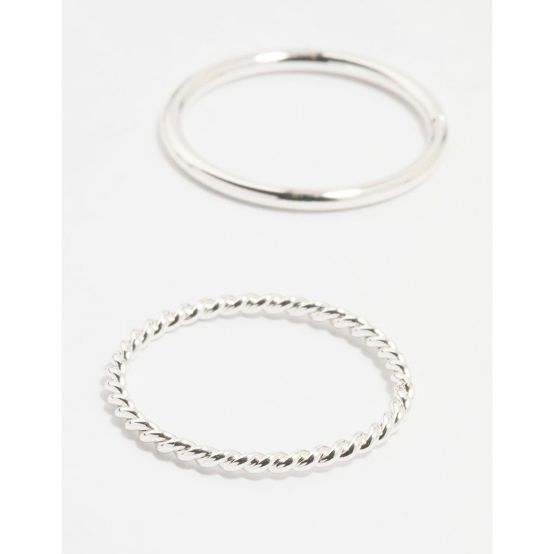 Silver Thick Simple Stacking Rings 12-Pack
