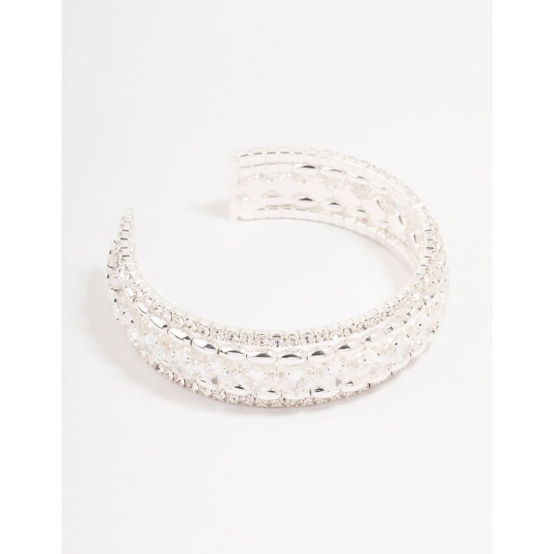 Cubic Zirconia Cupchain Wrist Cuff