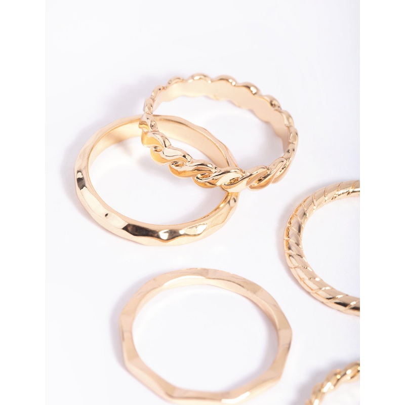 Gold Chain Link Ring 5-Pack|SM|ML