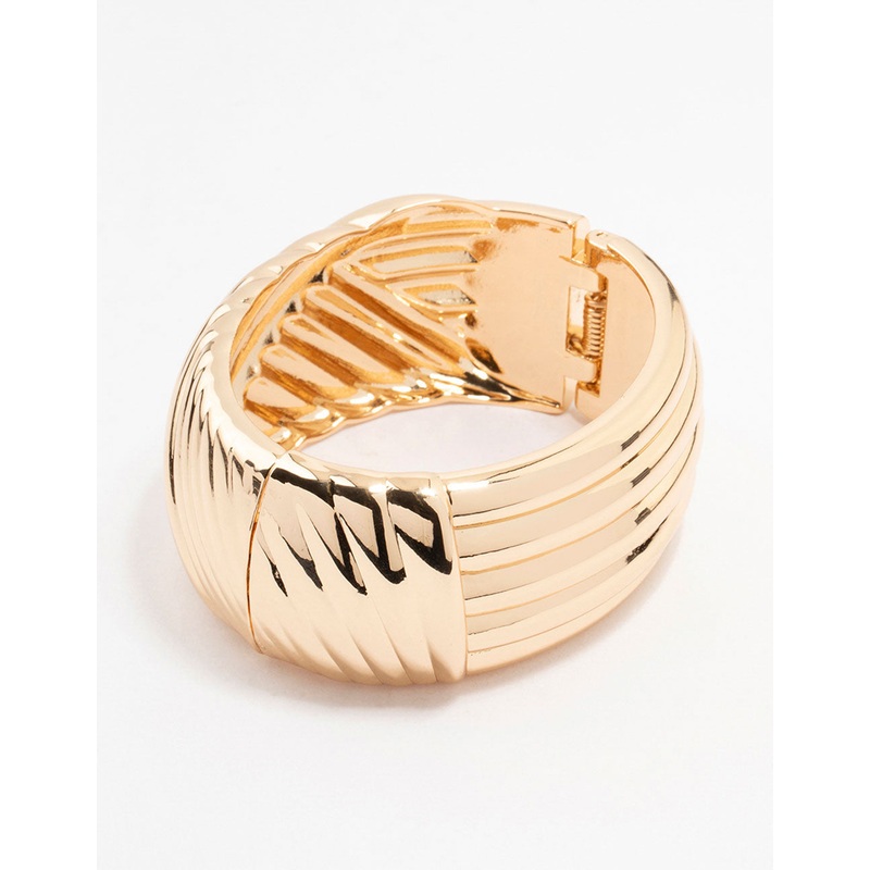 Gold Wrapped Detailed  Thick Wrist Cuff
