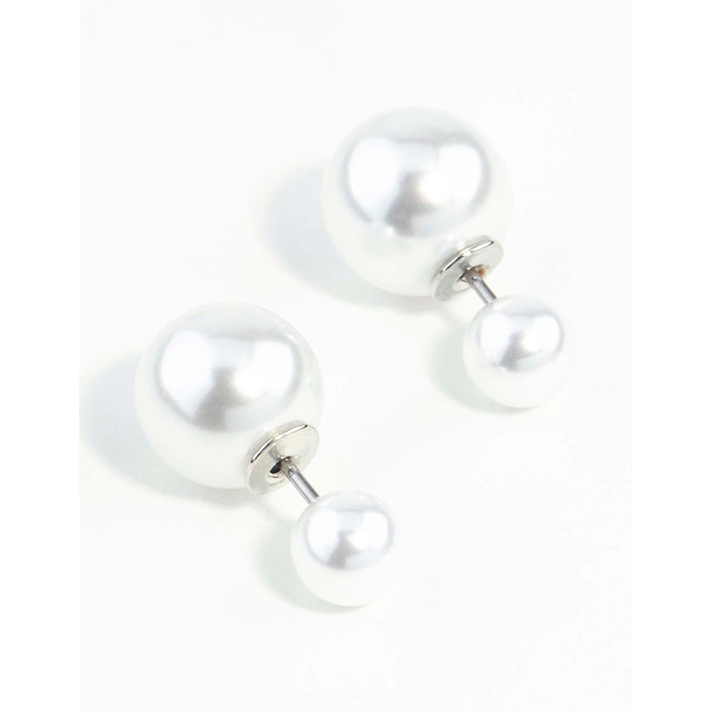 Pearl Ball Sandwich 8MM Stud Earrings