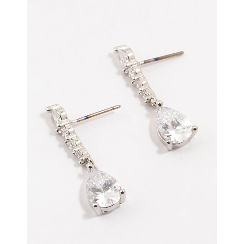 Silver Cubic Zirconia Drop Earrings