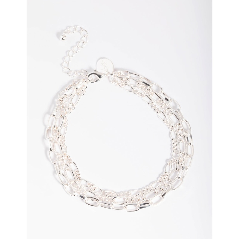 Silver Triple Chain Anklet