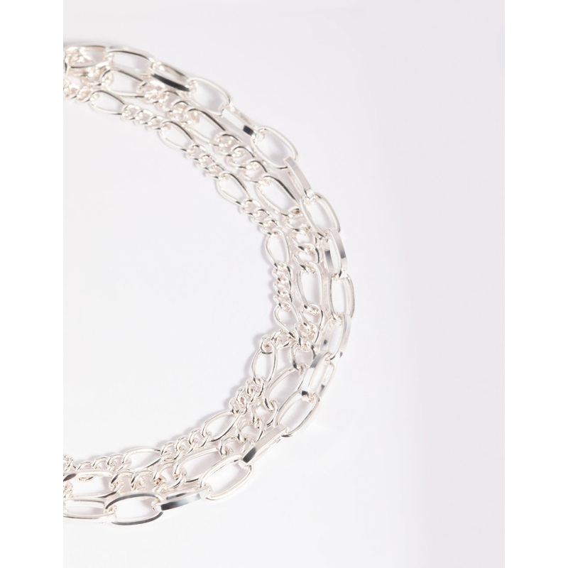 Silver Triple Chain Anklet