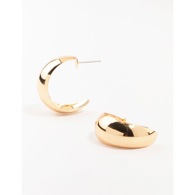 Hollow Wide Gold Hoop Earrings