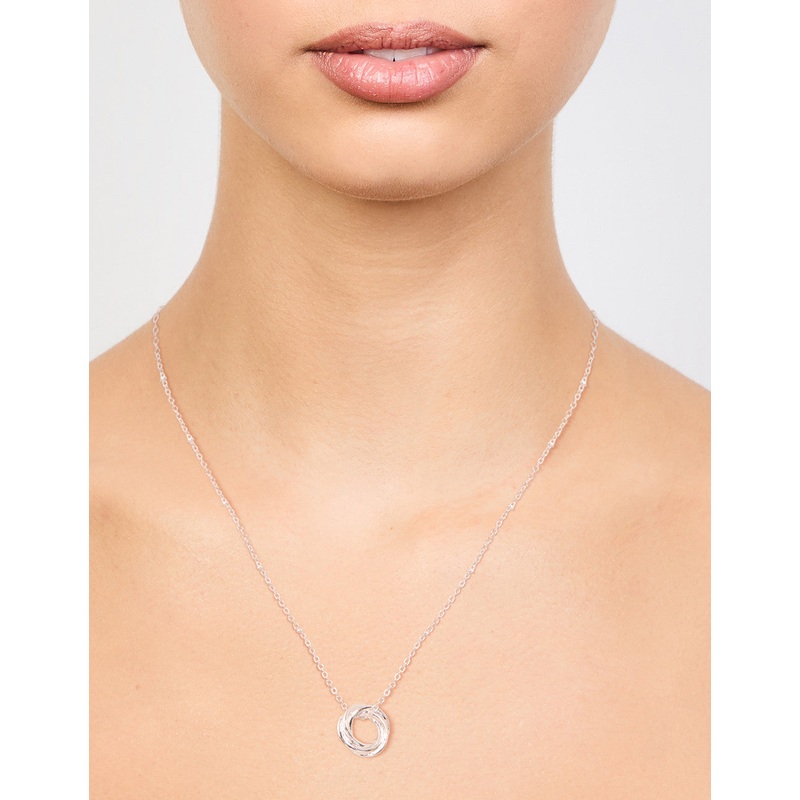 Silver Ball Chain O Ring Necklace