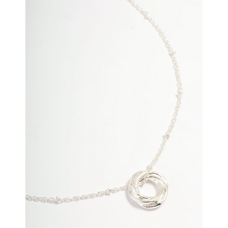 Silver Ball Chain O Ring Necklace