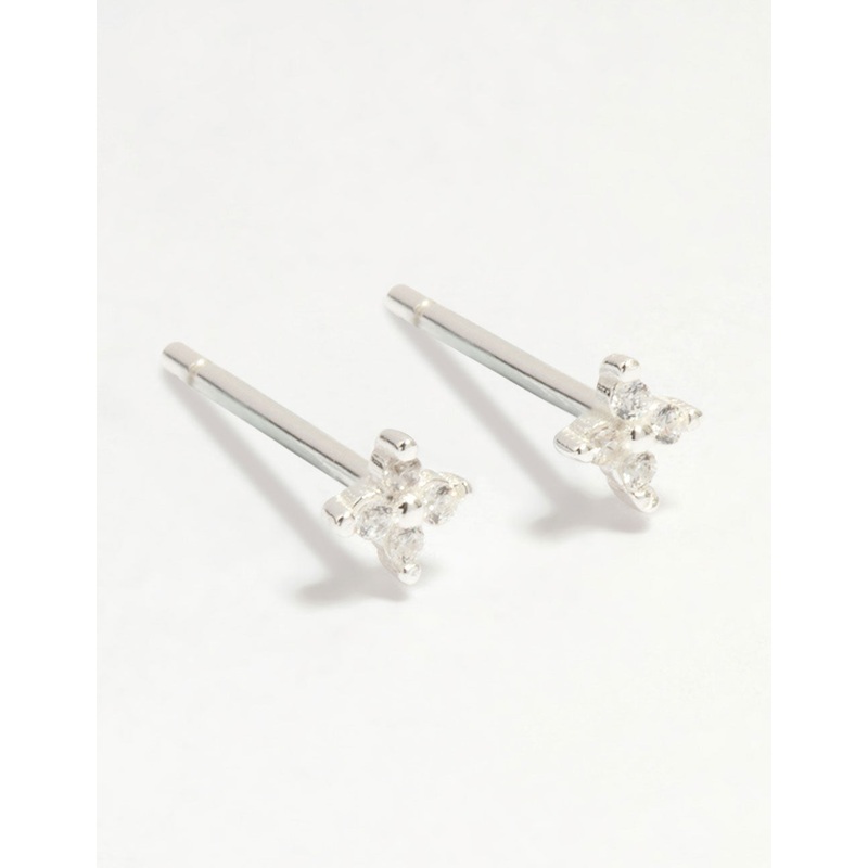 Sterling Silver Baby Flower Stud Earrings