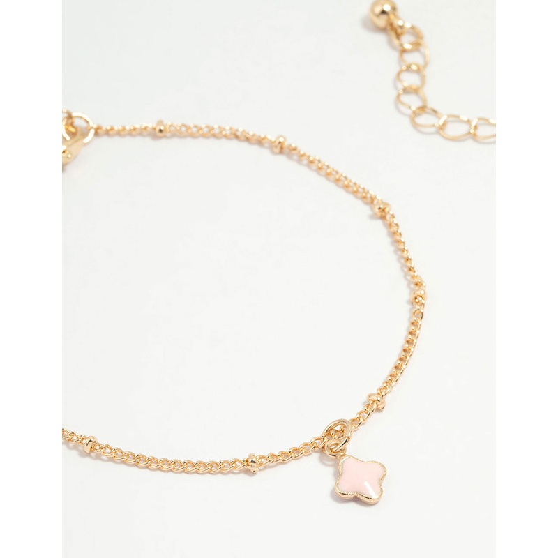 Gold Multicoloured Flower Statement Bracelets 3-Pack