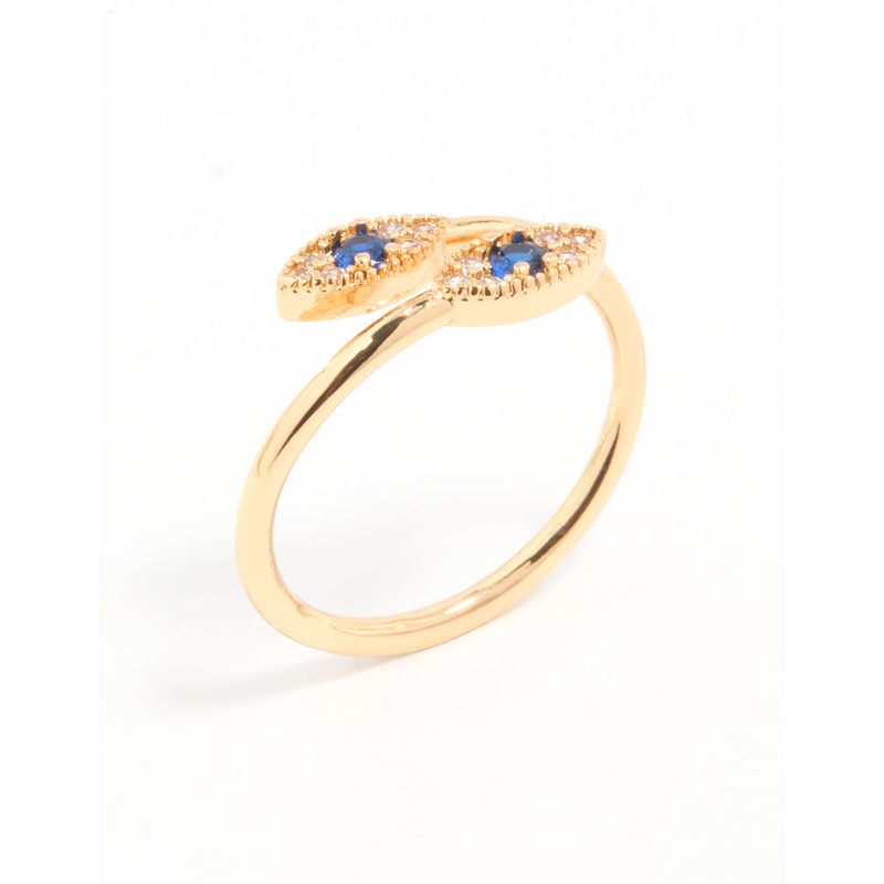 Gold Plated Evil Eye Wrap Ring