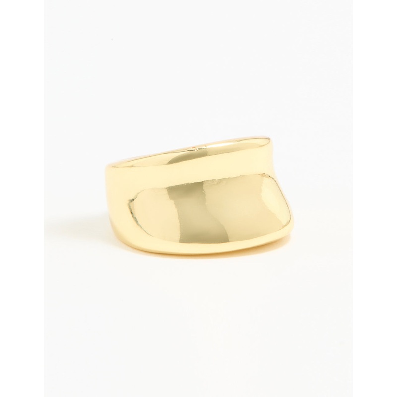 Gold Plated Smooth Statement Ring