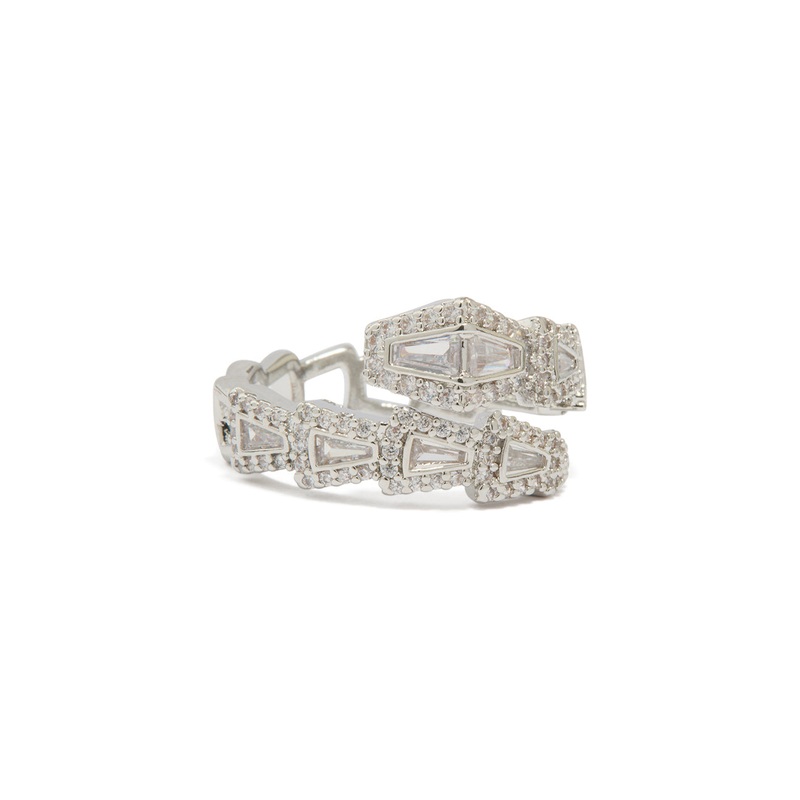 Silver Cubic Zirconia Point Wrap Ring