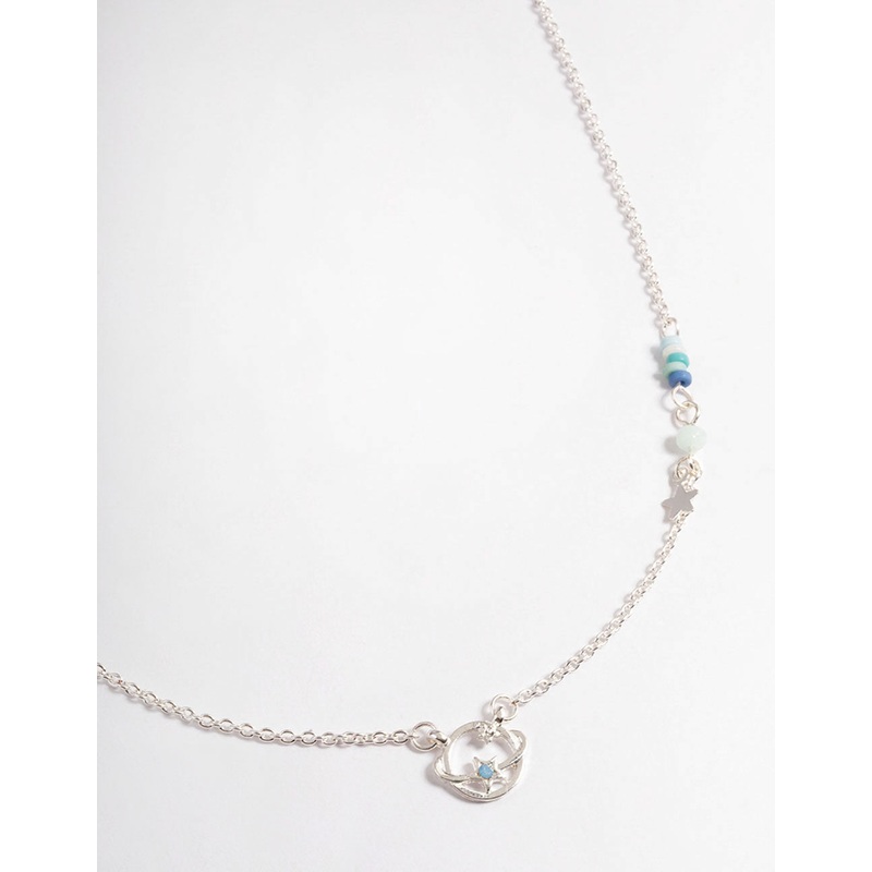 Blue Planet & Star Necklace