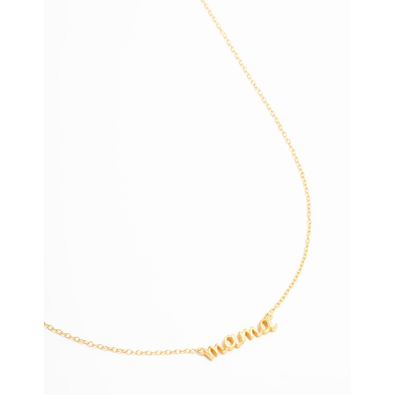 Gold Plated Sterling Silver Mama Necklace