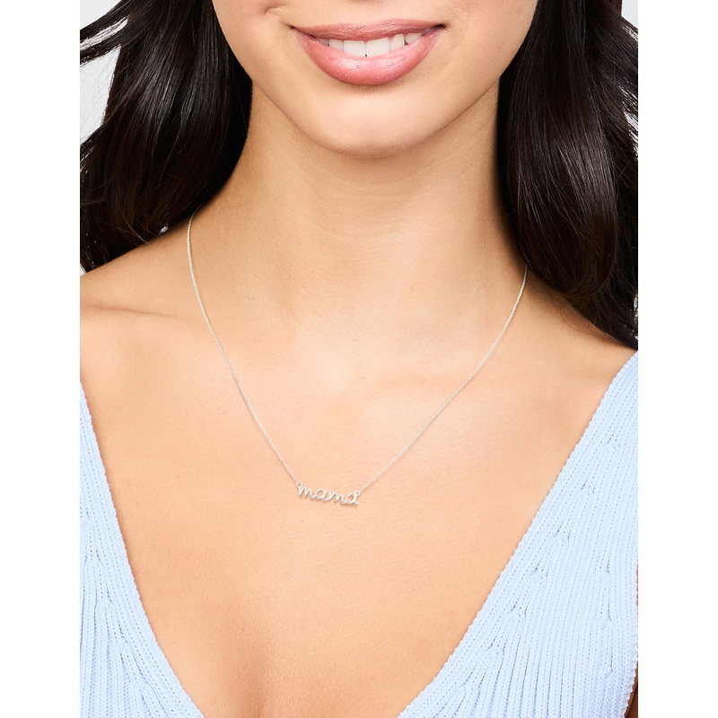 Sterling Silver Mama Pendant Necklace